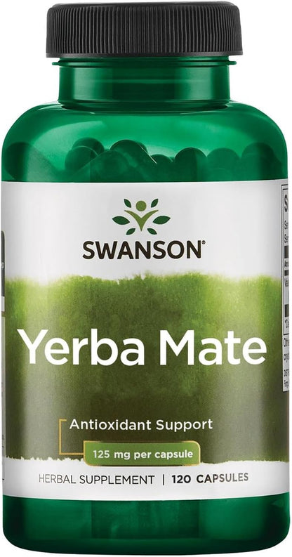 Swanson Yerba Mate (4:1) Energy & Vitality Support – 125 mg, 120 Capsules