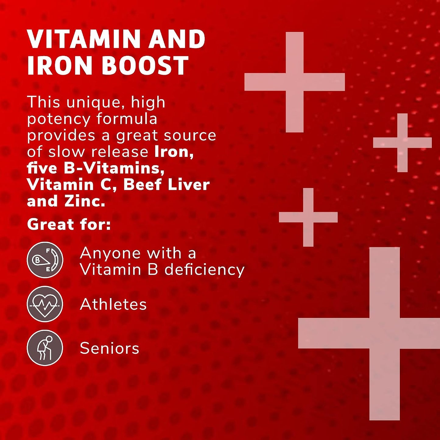 Globulo Rojo Iron Supplement - High Potency Iron & B Vitamins, 60 Tablets - görsel 3