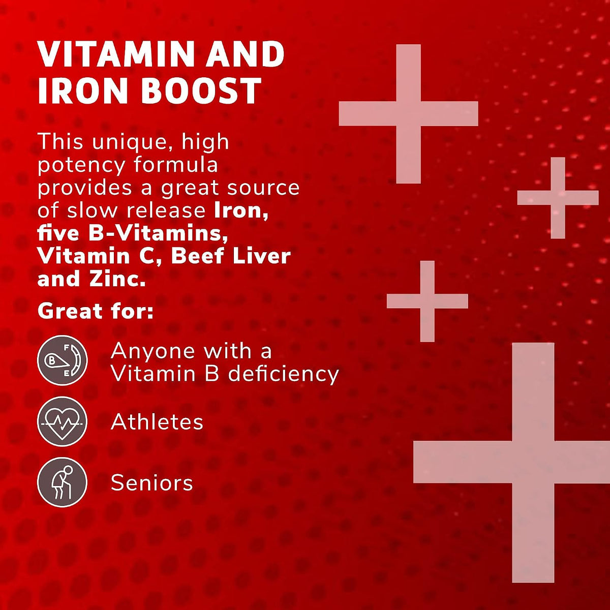 Globulo Rojo Iron Supplement - High Potency Iron & B Vitamins, 60 Tablets - görsel 3