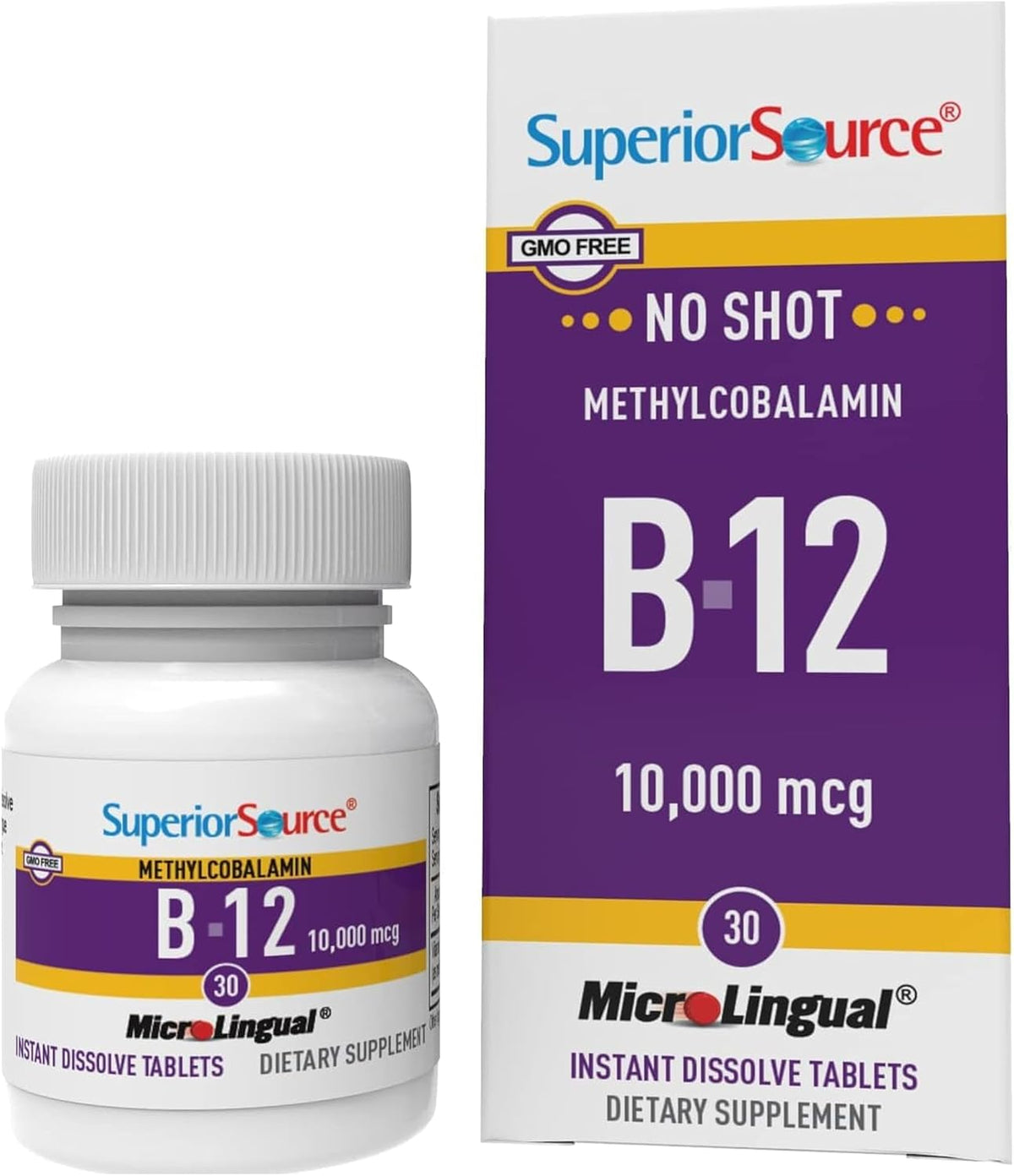 Superior Source No Shot Methylcobalamin Vitamin B12 10000 mcg Sublingual Tablets - görsel 1