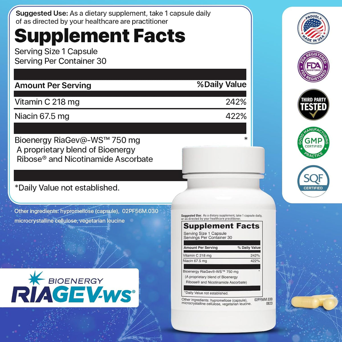 NAD+ Supplement 750mg - Advanced Nicotinamide Riboside for Healthy Ageing & Supports Cellular Energy | NAD Plus Promotes Brain Health with High Absorption Formula Third Party Tested 30 Servings - görsel 3