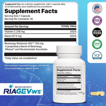 NAD+ Supplement 750mg - Advanced Nicotinamide Riboside for Healthy Ageing & Supports Cellular Energy | NAD Plus Promotes Brain Health with High Absorption Formula Third Party Tested 30 Servings