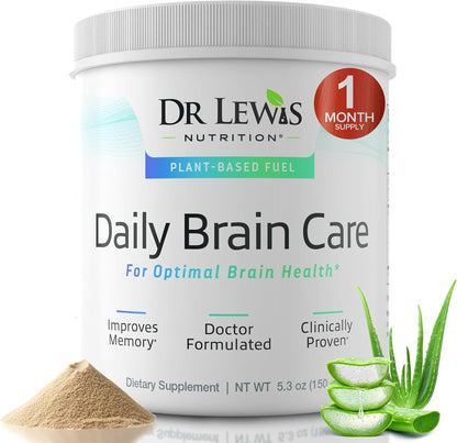 Dr Lewis Daily Brain Care Capsules – Plant-Based Nootropic for Memory, Focus, and Mental Clarity – 90 Capsules