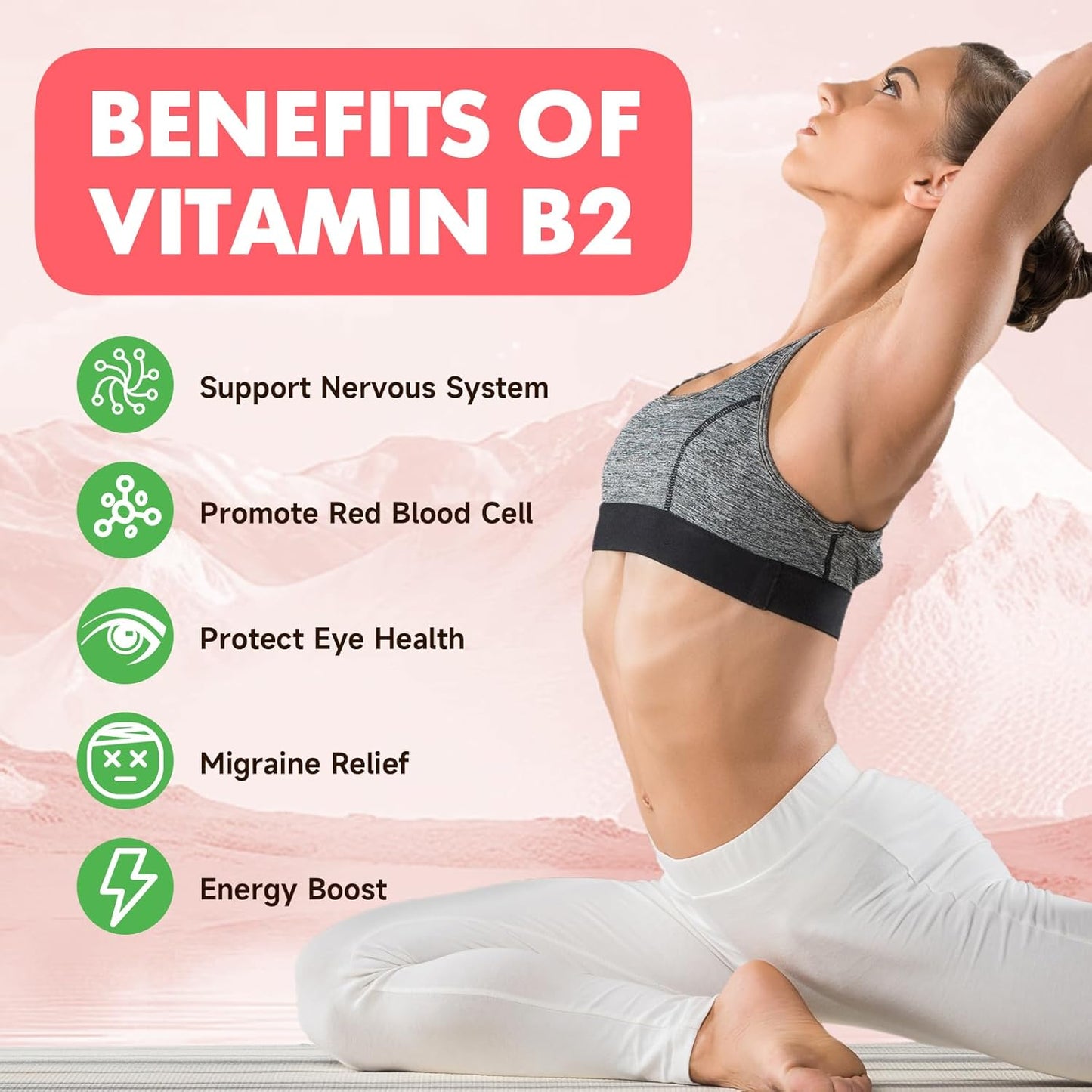 MEENCCD Vitamin B2 Gummies – Riboflavin 400mg with Magnesium, Vegan & Sugar-Free (60 Gummies) - görsel 3