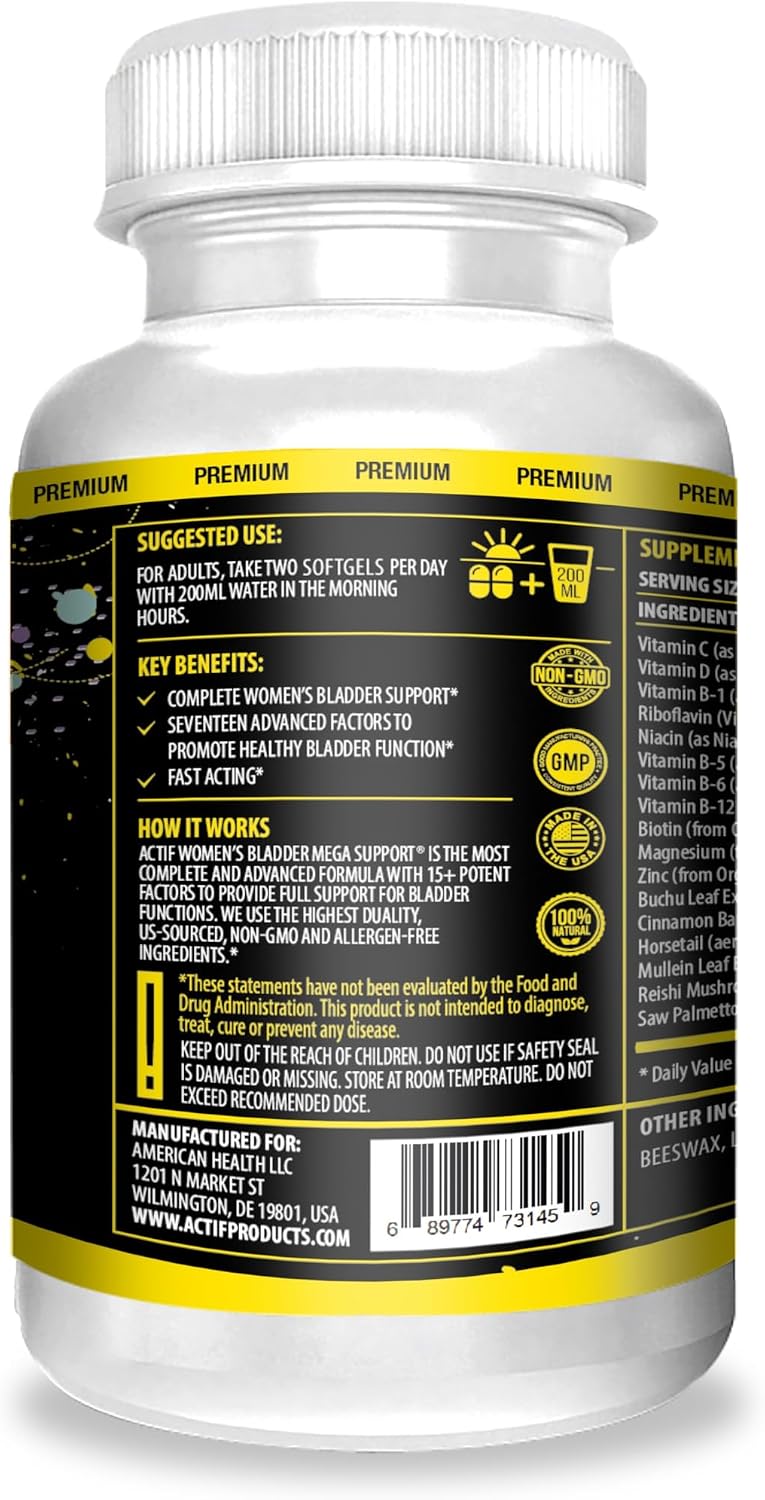Actif Women's Bladder Mega Support - 120 Capsules - görsel 2
