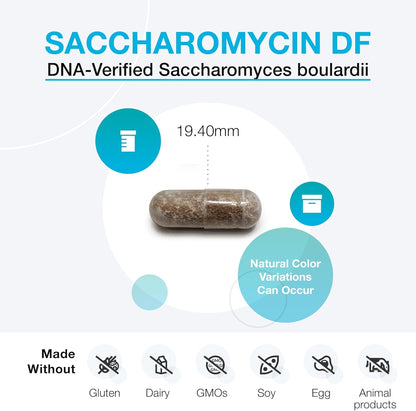 XYMOGEN Saccharomycin 10B - Gut Flora & Digestive Health - 60 Capsules