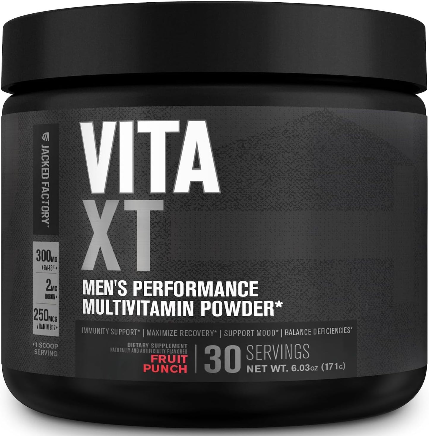 Jacked Factory Vita XT Performance Vitamin Powder - Daily Multivitamin Powder for Men with KSM-66 Ashwagandha, Prebiotic Fibre, and Essential Vitamins - Strawberry Lemonade, 30 Servings - görsel 9