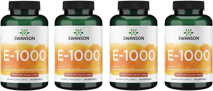 Swanson Vitamin E 1000 IU (450 mg) 60 Soft Capsules