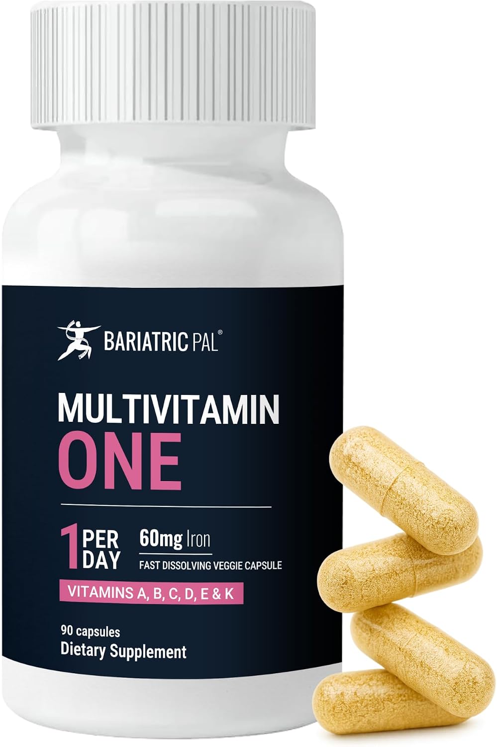 BariatricPal Multivitamin ONE – Daily Bariatric Multivitamin with 60 mg Iron – 90 Capsules (3 Month Supply) - görsel 1