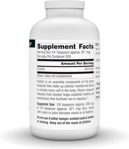 Source Naturals Pure Inositol Powder - Food Supplement, 454 g