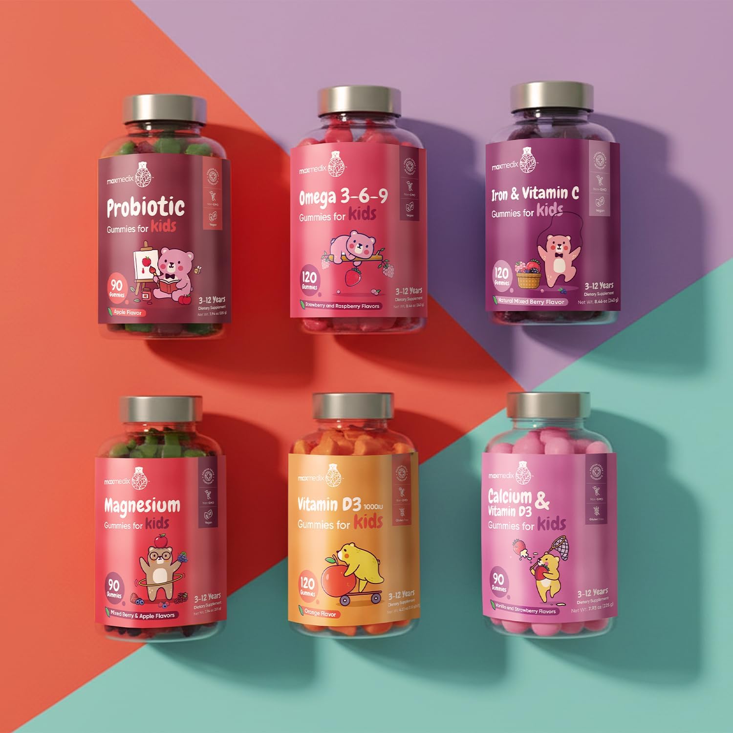 maxmedix Kids Multivitamin Gummies with Omega 3 6 9 - görsel 10