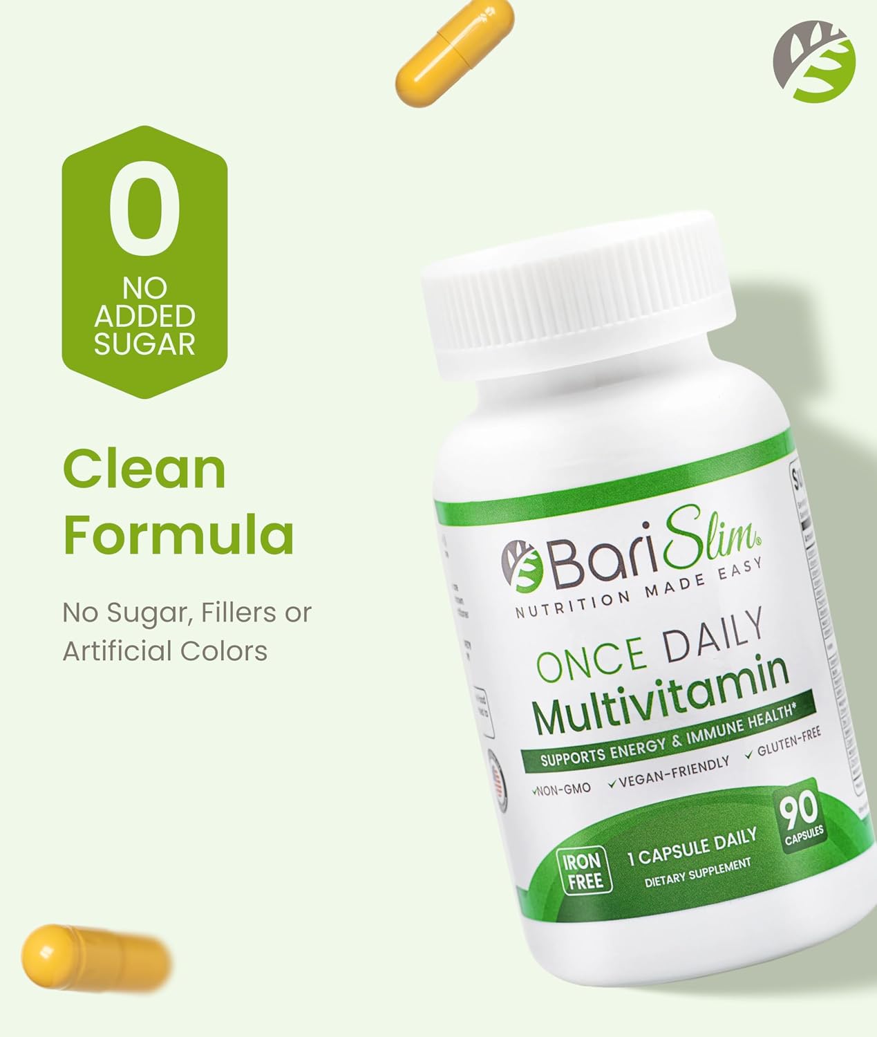BariSlim Once Daily Bariatric Multivitamin Capsule - Iron-Free Formula - 90-Day Supply - görsel 4