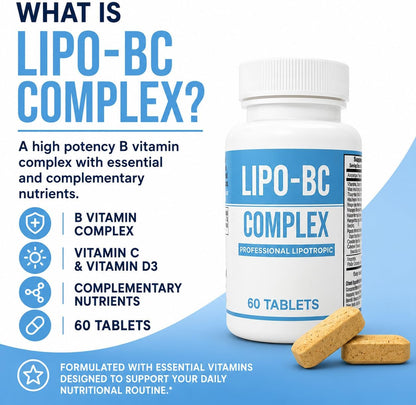 LIPO-BC B-Complex Supplement (2 Pack, 120 Tablets)