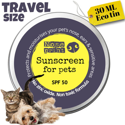 Noseprint SPF 50 Sun Protection Balm for Pets - 30 ml Tin, Moisturising Sunscreen for Dogs and Cats, Non-Toxic Nose and Paw Balm