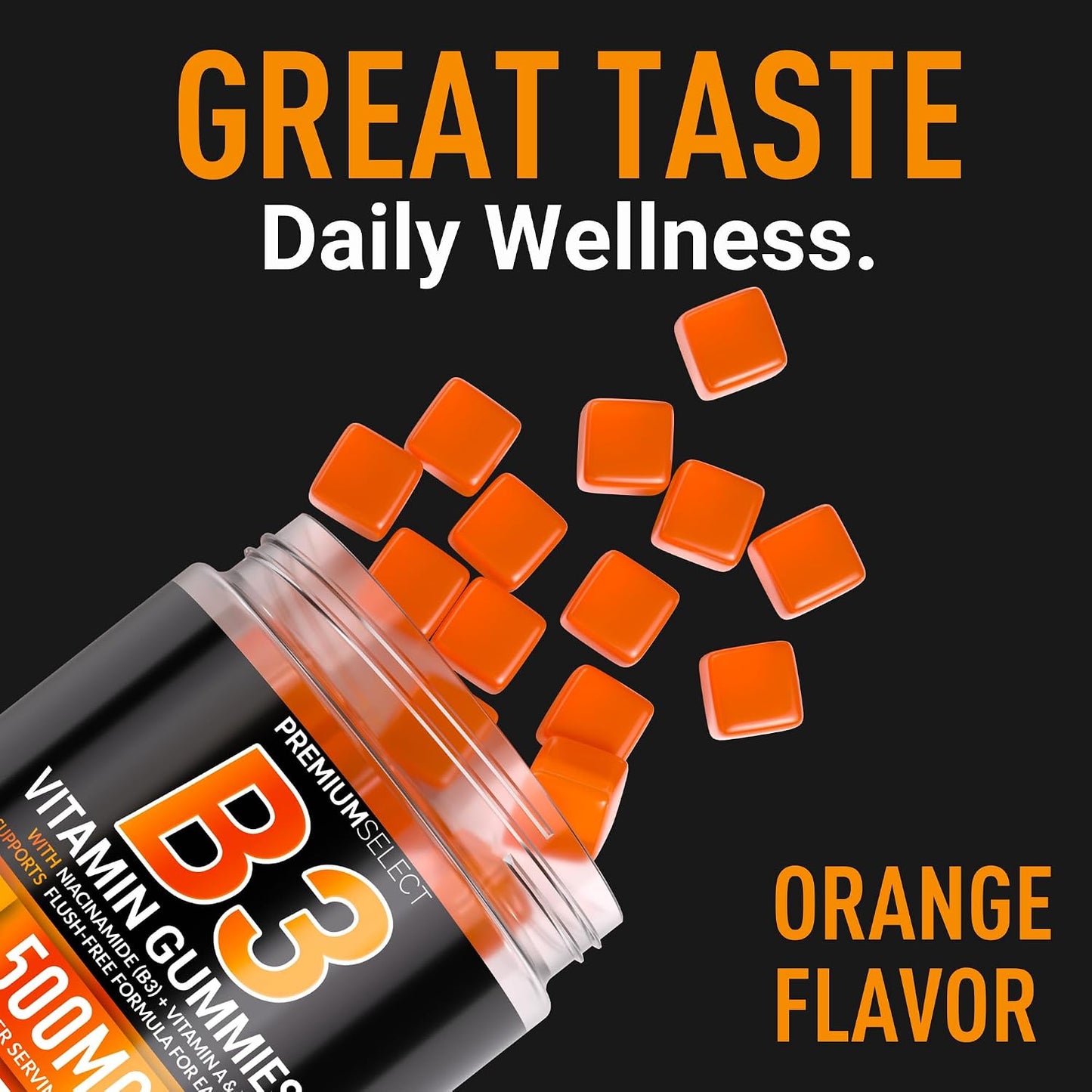 Vitamin B3 Gummies Niacinamide 500mg – Flush-Free Niacinamide Supplement with Vitamins A & E – 120 Vegan Gummies – Non-GMO, Sugar-Free, Gluten-free – 2-Month Supply - görsel 5