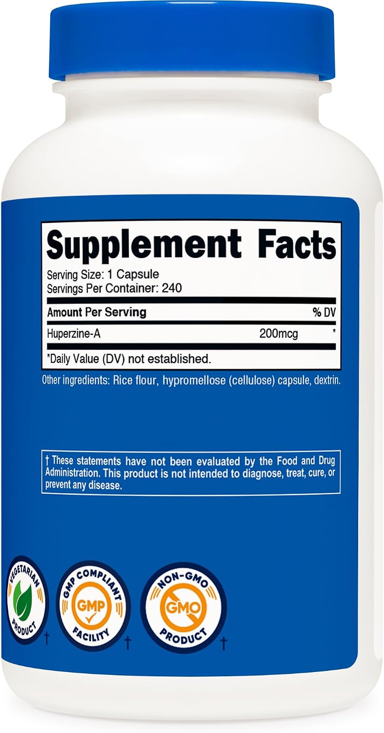 Nutricost Huperzine A 200mcg, 240 Capsules – Non-GMO, Vegetarian Friendly - görsel 5