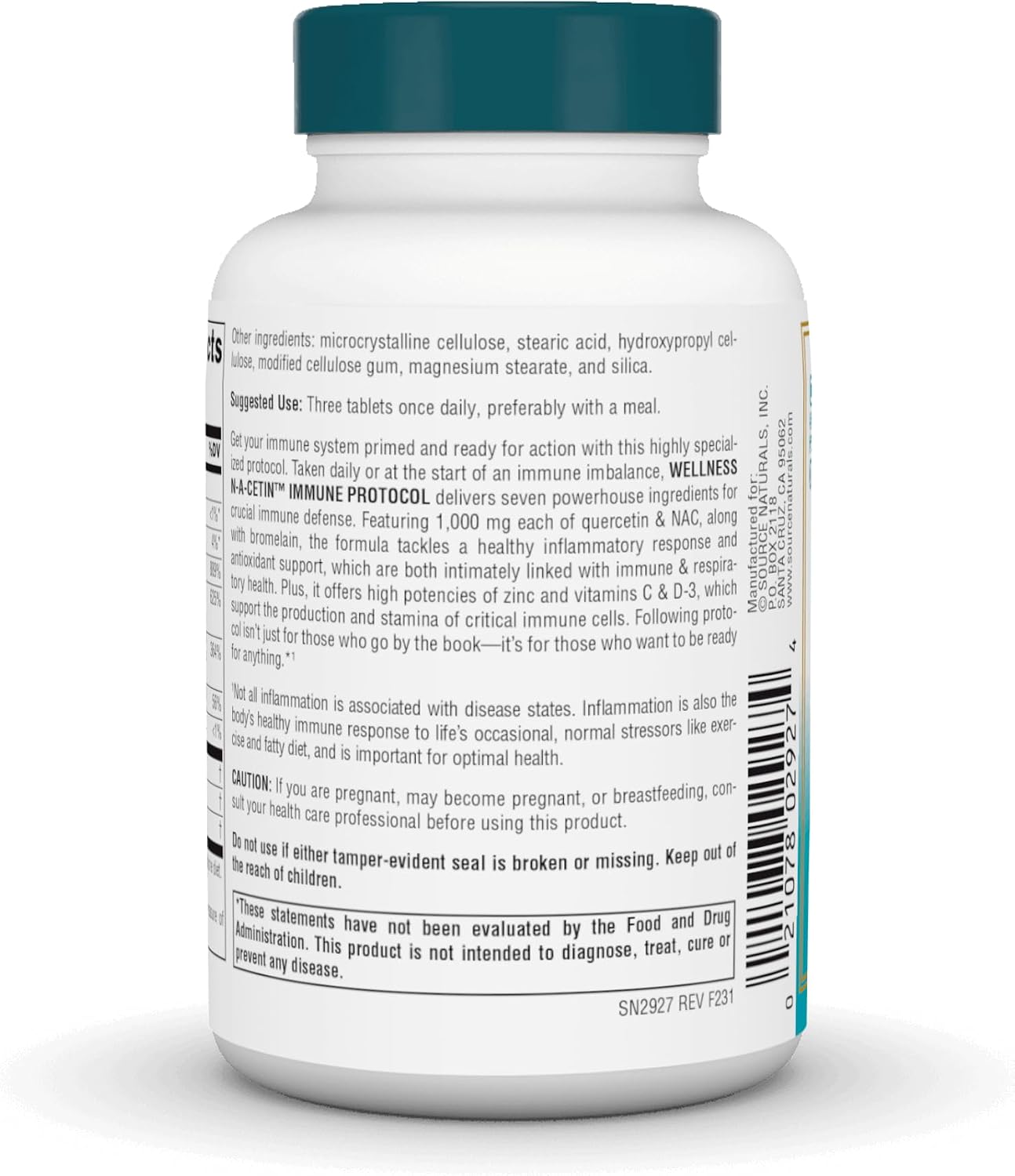 Source Naturals Wellness N-A-Cetin Immune Protocol, Crucial Immune Defence* - 60 Tablets - görsel 3