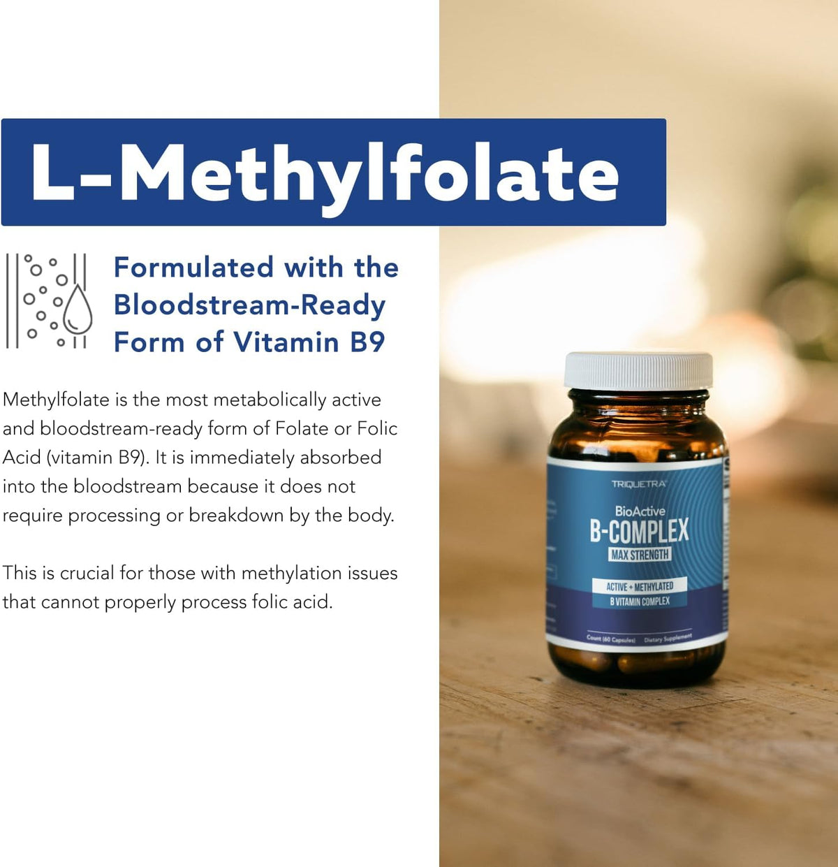 BioActive Vitamin B Complex - Blood Stream Ready, Methylated B Complex - Featuring Methylfolate, 3 BioActive Forms of B12, – Image 5