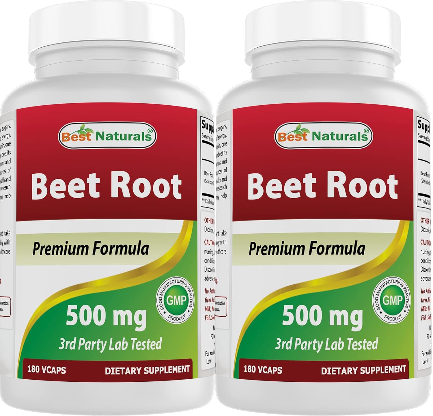 Best Naturals Beet Root Powder 500 mg 180 Capsules (180 Count (Pack of 2)) - görsel 1