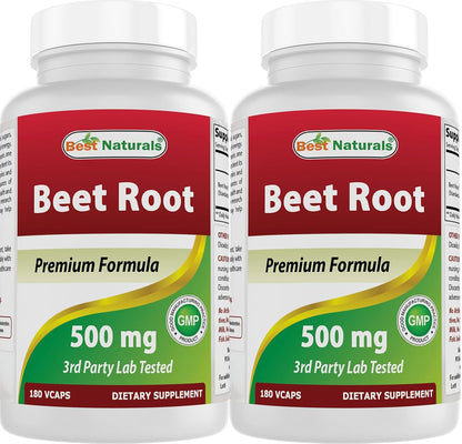 Best Naturals Beet Root Powder 500 mg 180 Capsules (180 Count (Pack of 2))