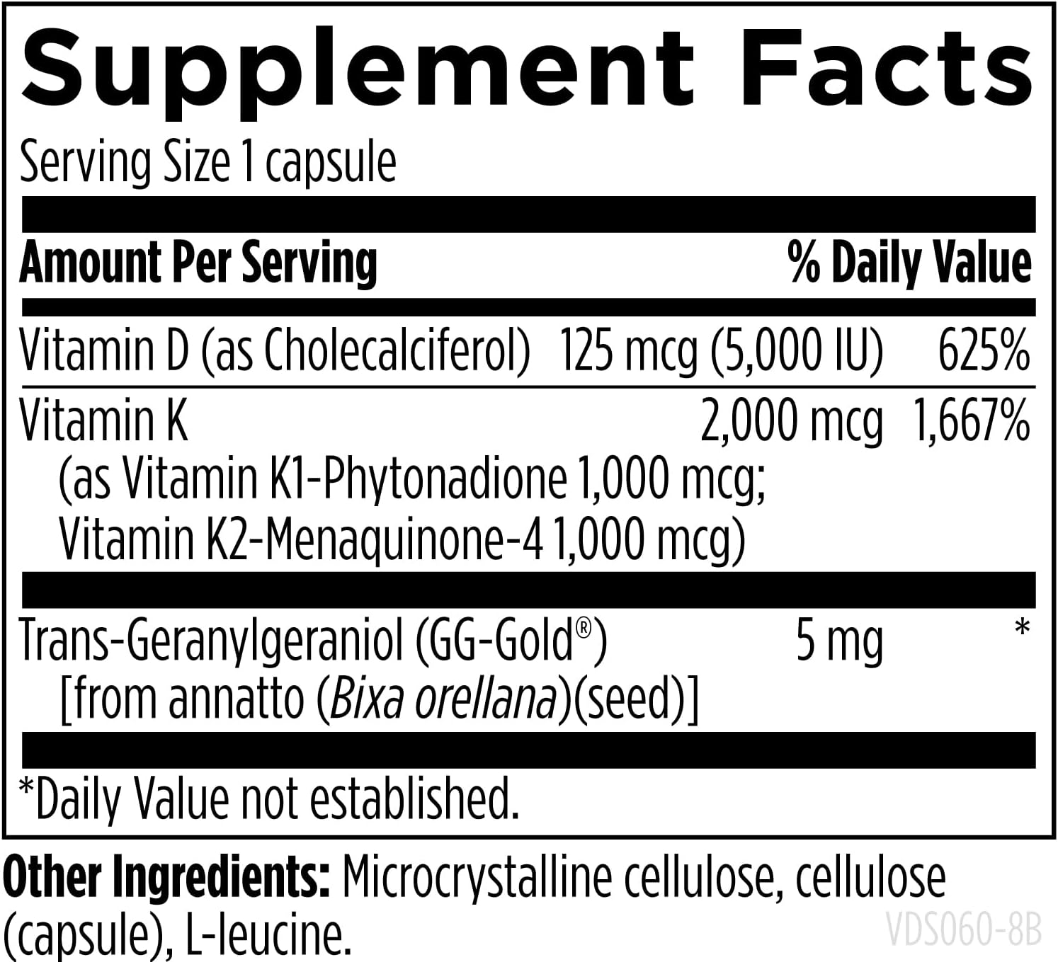Designs for Health Vitamin D Supreme - Vitamin D3 5000 IU with Vitamin K2 MK-4, K1, and GG - Bone and Immune Support (60 Capsules) - görsel 5