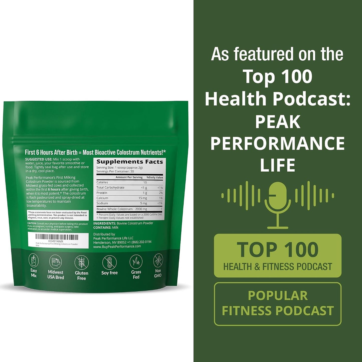 Peak Performance First Milking Colostrum Powder – Grass-Fed, Non-GMO Bovine Colostrum Supplement - görsel 6