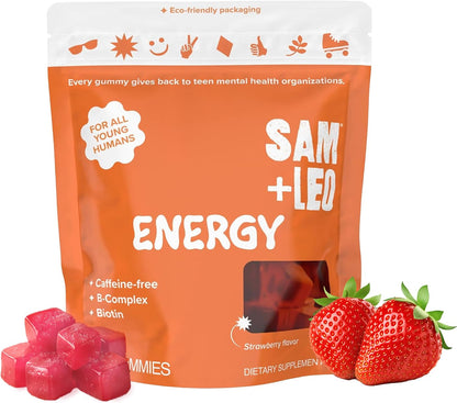 SAM+LEO Immunity Gummies with Elderberry, Echinacea, Zinc & Vitamin C – Kids Immune Support – Berry Flavour (60 Count)