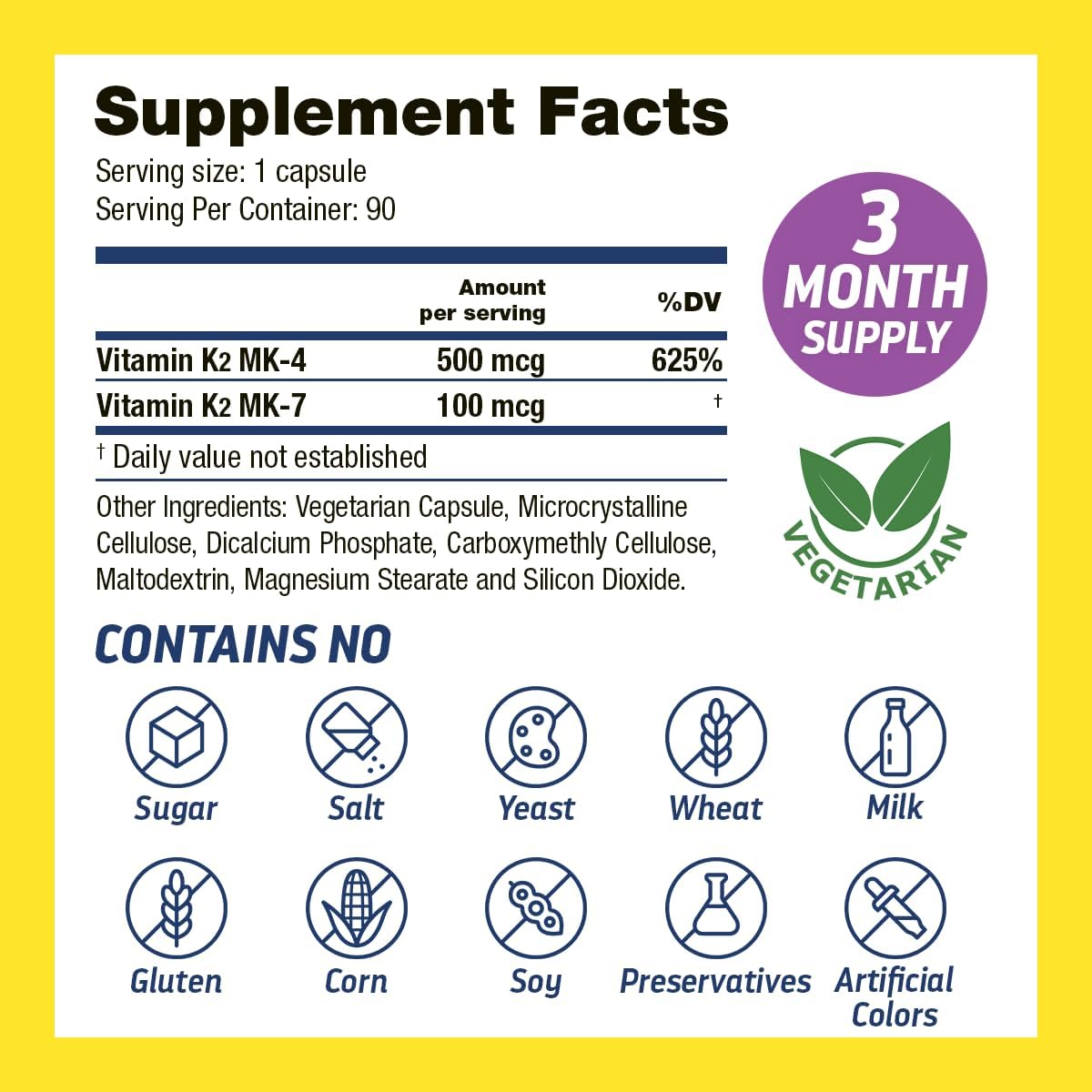 Dr's Hope Natural Vitamin K2 MK4 & MK7 – 600 mcg Dual Action for Bone Strength & Heart Health – 3 Month Supply - görsel 2