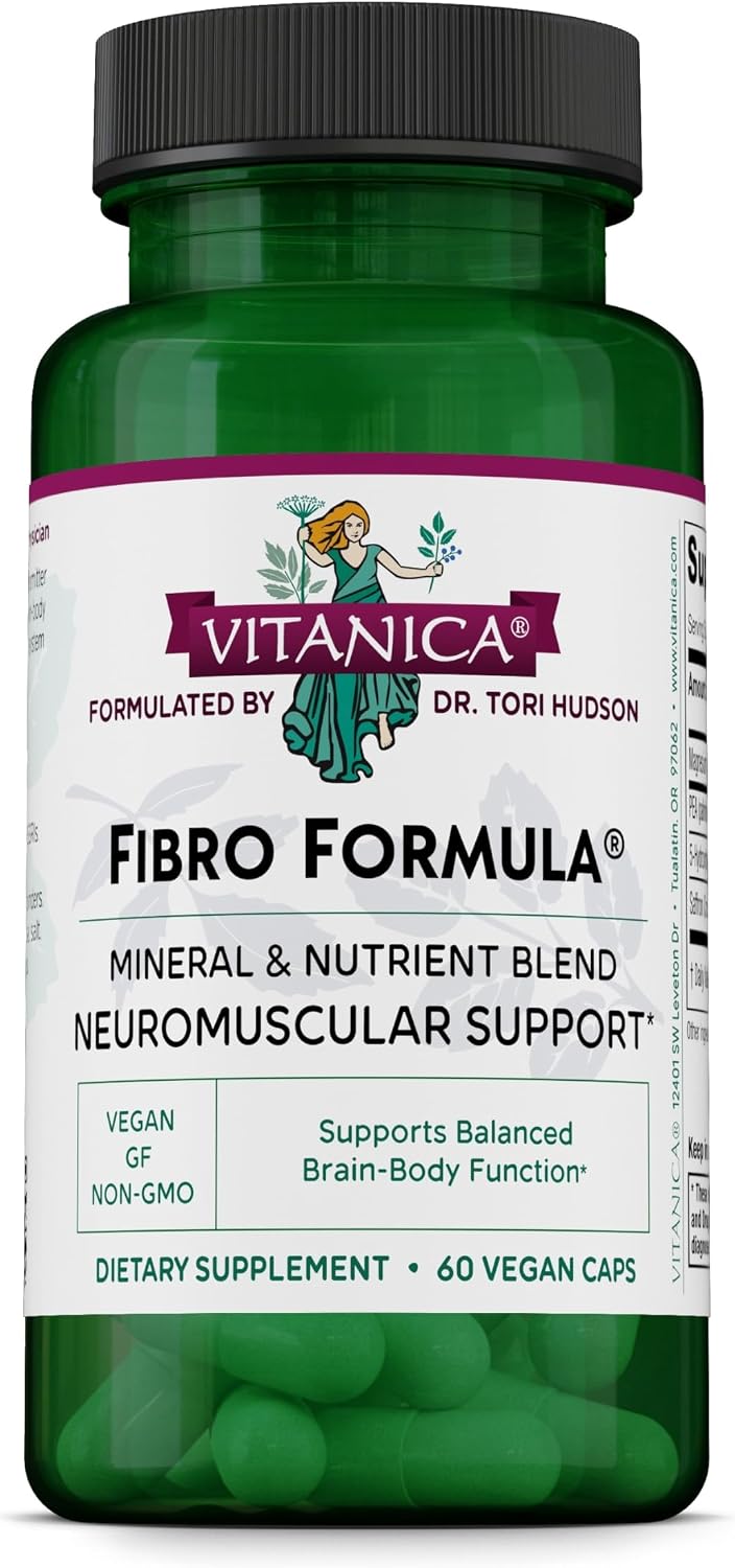Vitanica FibroFormula - Support for Neuromuscular Relaxation and Neurotransmitter Balance with 5-HTP, PEA, Saffron & Magnesium - Vegan - 60 Capsules - görsel 1
