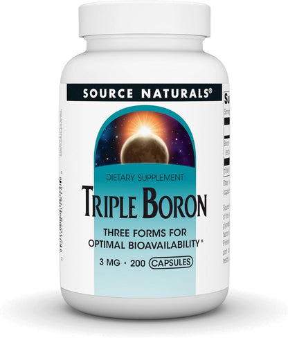 Source Naturals Triple Boron – 3 mg, 100 Capsules (Three Bioavailable Forms)