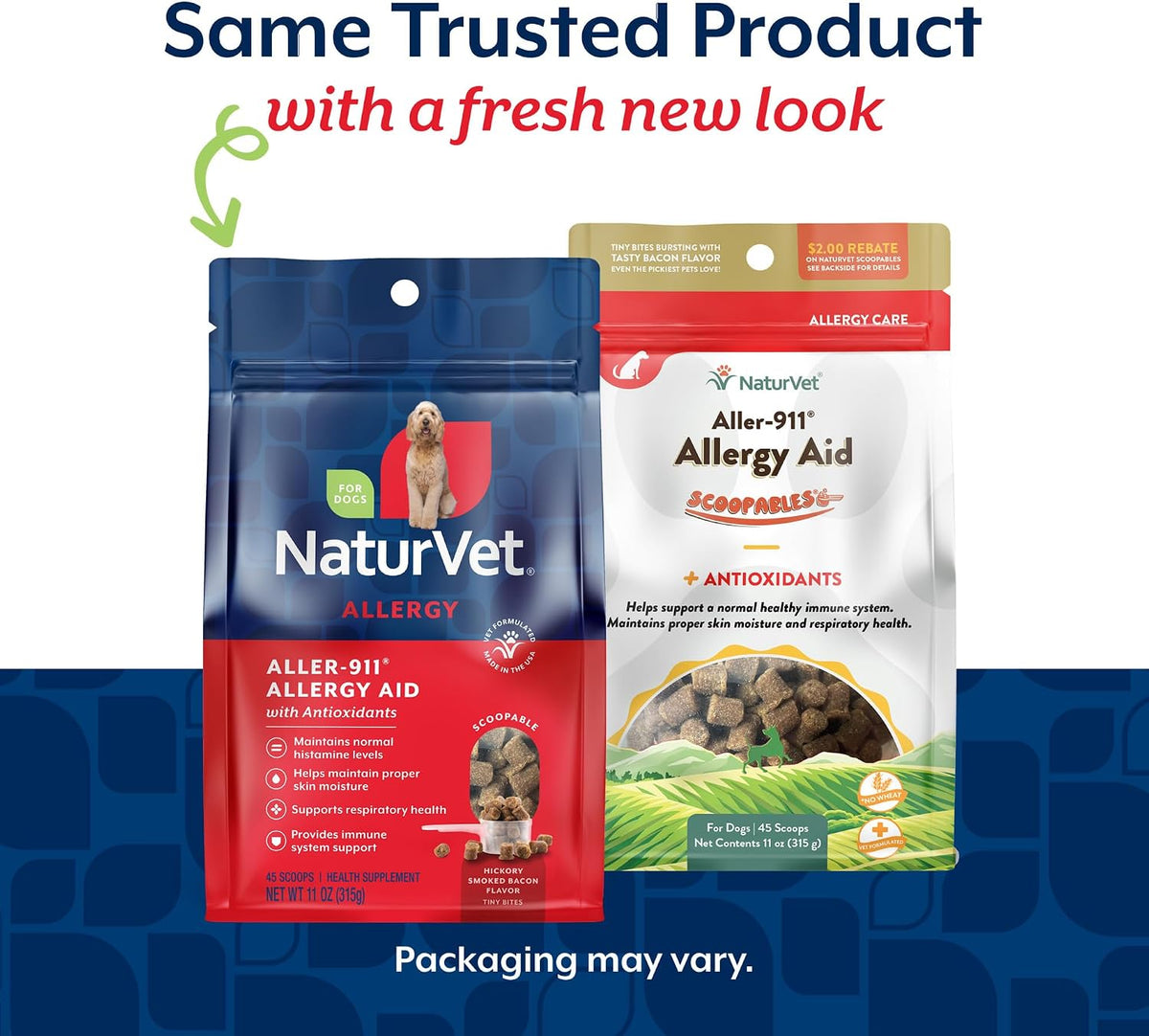 NaturVet Scoopables Aller-911 Dog Allergy Support Vitamins – Hickory Smoked Bacon Flavour – 312 g - görsel 2