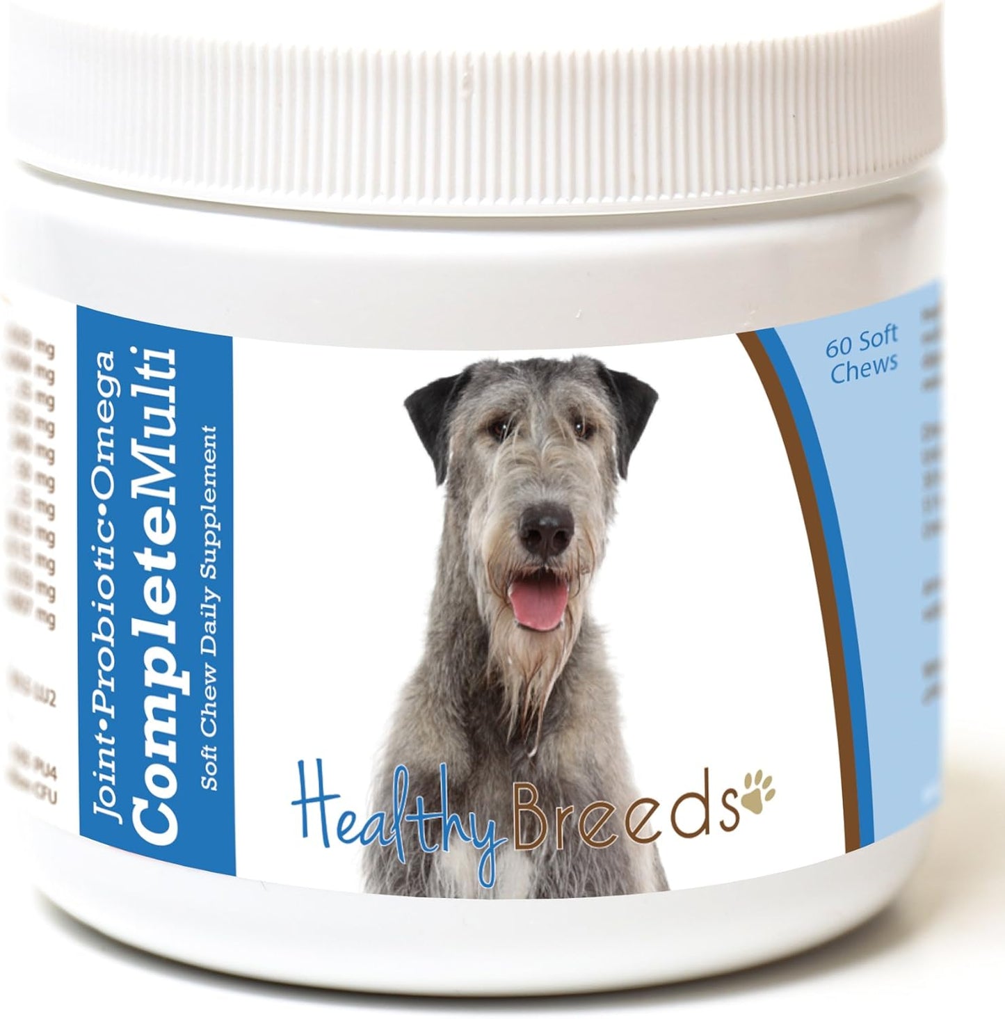 Healthy Breeds Irish Wolfhound All in One Multivitamin - Complete with Probiotics, Glucosamine, Chondroitin & Omegas (60 Soft Chews) - görsel 1