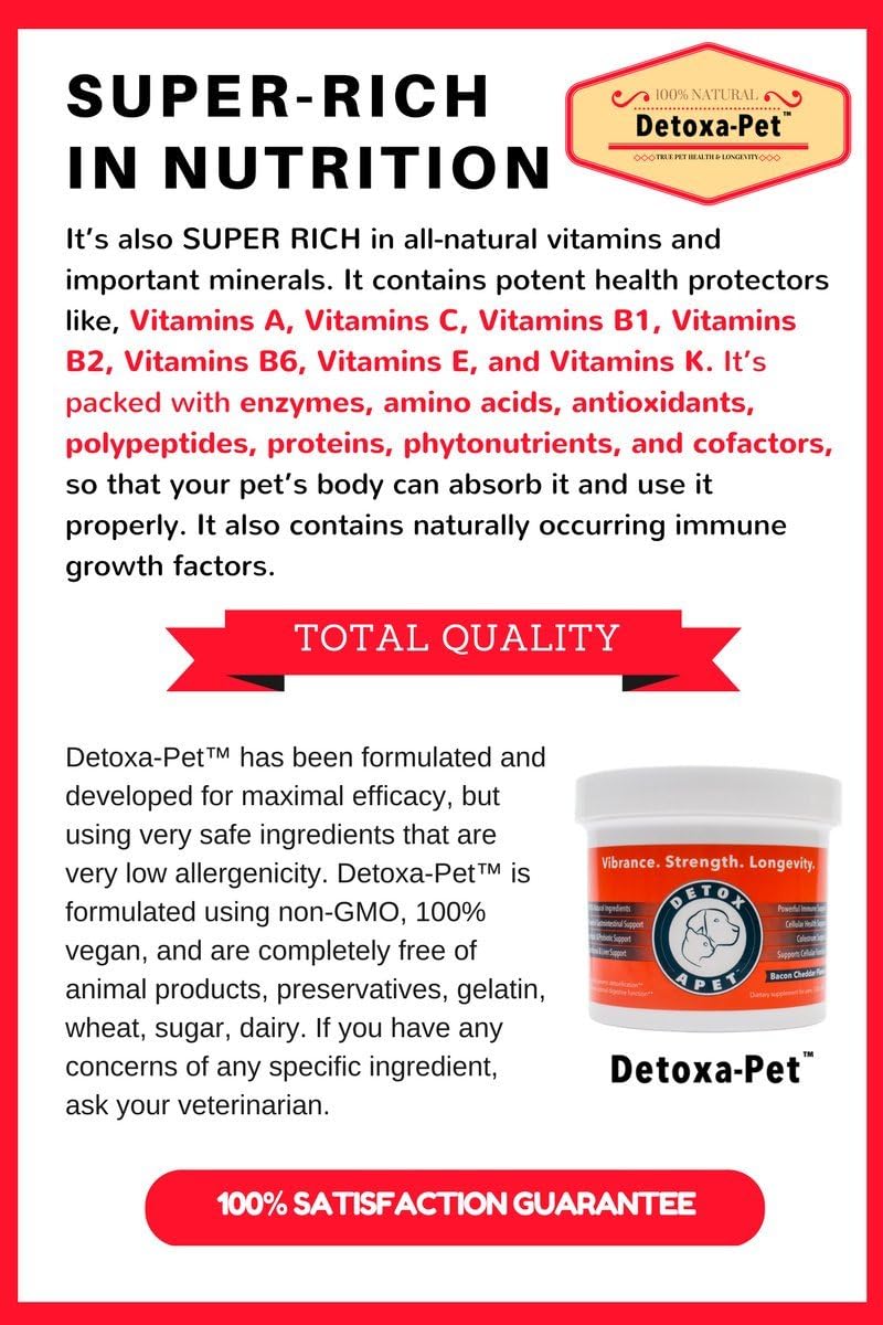 DETOXA-PET Powder - Nutritional Supplement for Dogs & Cats with 10 Billion CFU Probiotics, Enzymes, Herbs, Vitamins, and Minerals - görsel 6