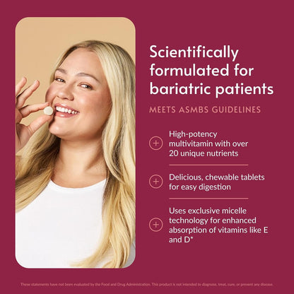 Bariatric Advantage Chewable Advanced Multi EA – High Potency Multivitamin with Iron, Mixed Fruit, 60 Tablets