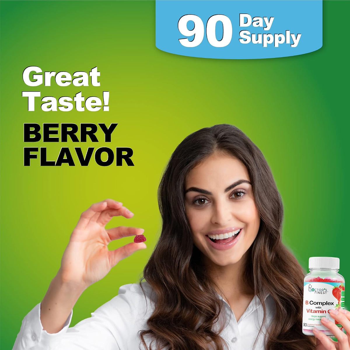 Vitamin B Complex Gummies - Vegan, Non-GM, Gluten-Free, Strawberry Flavour - 90 Gummies - görsel 4