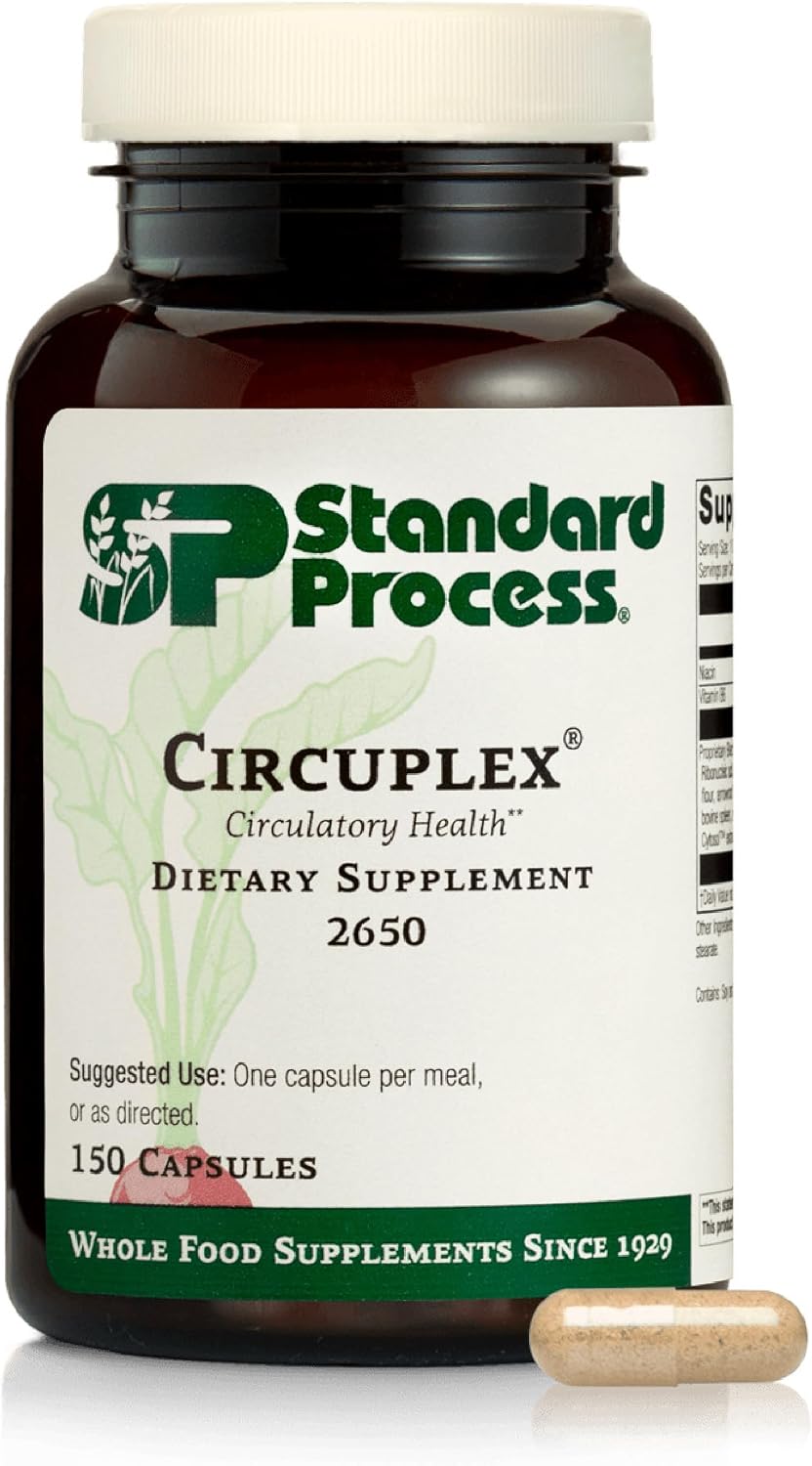 Standard Process Circuplex - Vascular & Nervous System Support - Blood Health Supplement with Niacin & Vitamin B6 - Non-Dairy, Whole Food-Based Supplement - 150 Capsules - görsel 1