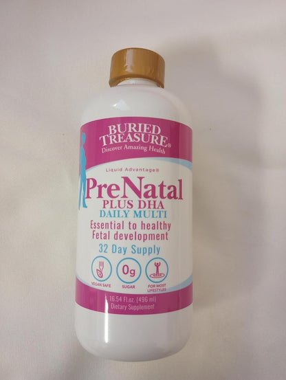 Buried Treasure Prenatal Plus DHA Complete - Liquid Prenatal Vitamin with DHA, Omega-3 & Iron