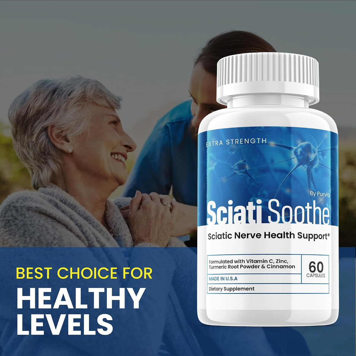 Sciatisoothe Nerve Health Supplement - 3 Pack (180 Capsules) - görsel 2