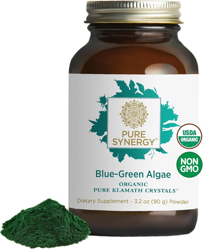 PURE SYNERGY Blue-Green Algae Powder – Organic Superfood with Chlorophyll, 91g