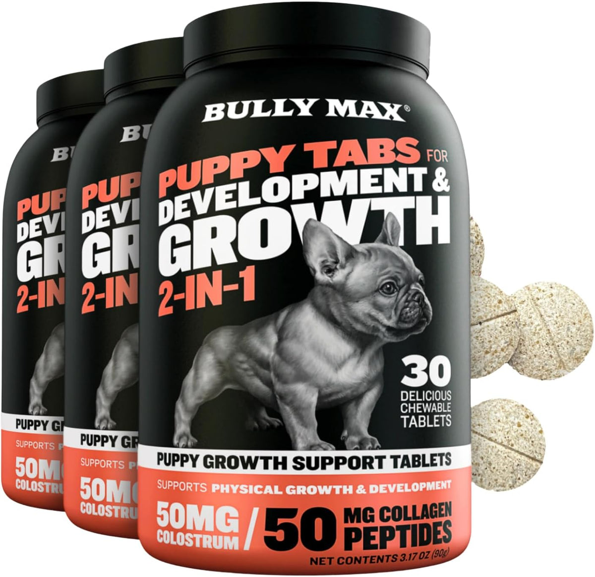Bully Max 2-in-1 Puppy Vitamins - 30 Chewable Tablets for Growth and Development - görsel 10