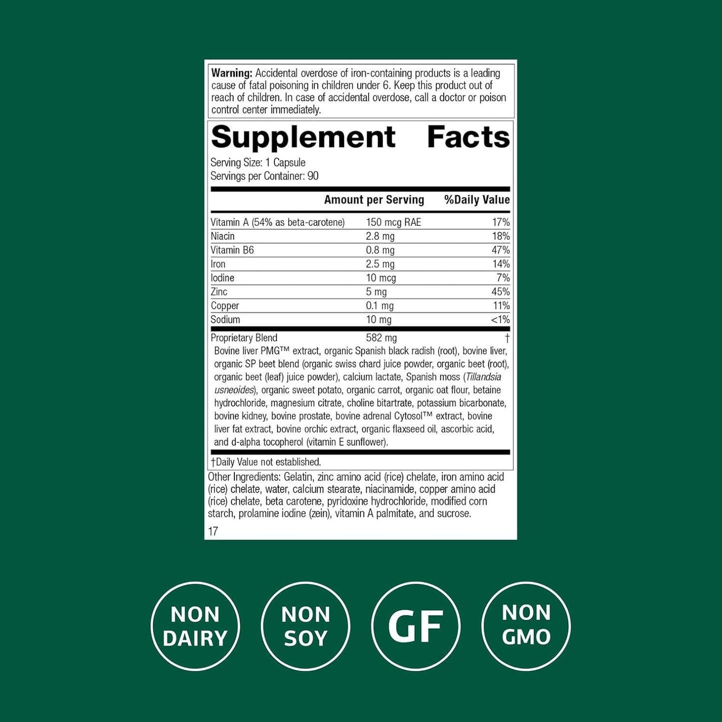 Standard Process Livaplex - Whole Food Liver & Gallbladder Support with Spanish Black Radish, Betaine HCl, Organic Carrot - 90 Capsules - görsel 2