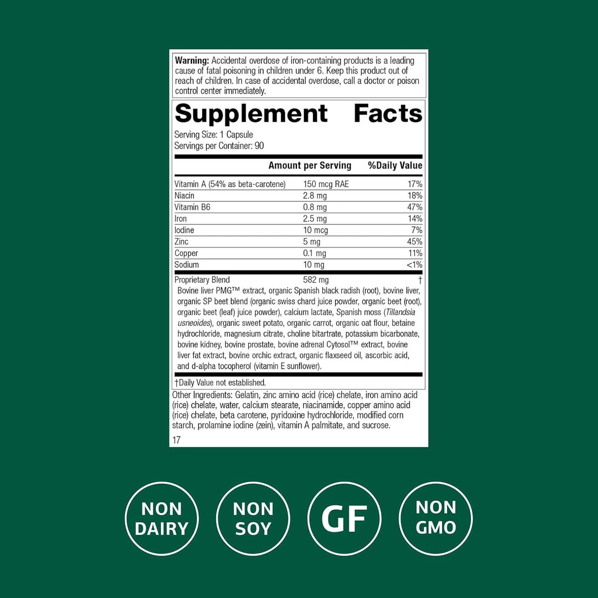Standard Process Livaplex - Whole Food Liver & Gallbladder Support with Spanish Black Radish, Betaine HCl, Organic Carrot - 90 Capsules - görsel 2