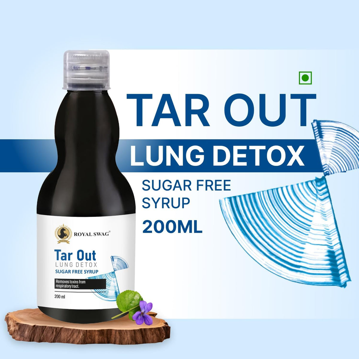 ROYAL SWAG Ayurvedic Lung Detox Syrup - Herbal Supplement with Tulsi, Mulethi, Vasava, Pippali, Turmeric - Sugar Free Lung Cleansing Syrup 200 ml - görsel 5