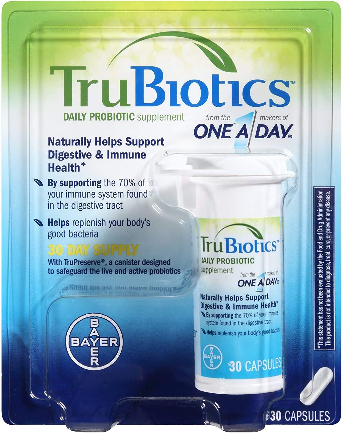 TruBiotics Daily Probiotic - 90 Capsules - Digestive and Immune Health Support - Gluten-free, Soya Free - görsel 1