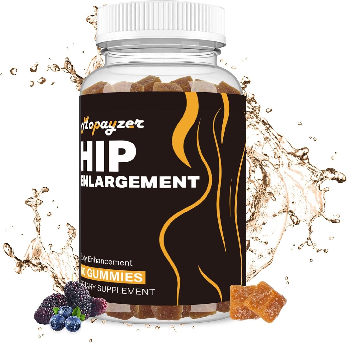 Booty Gummies for Bigger Butt and Hips, Berry Flavour, 60 Count - görsel 1
