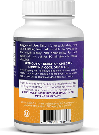 Oral Probiotic Supplement with BLIS K12 – 4 Billion CFU – Doctor Formulated – Sugar Free – Made in USA