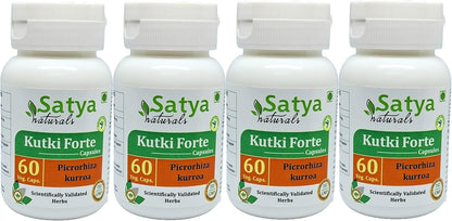 Satya Naturals Kutki Forte Capsule 500 mg - 60 Veg Capsules | Picrorhiza Kurroa Extract