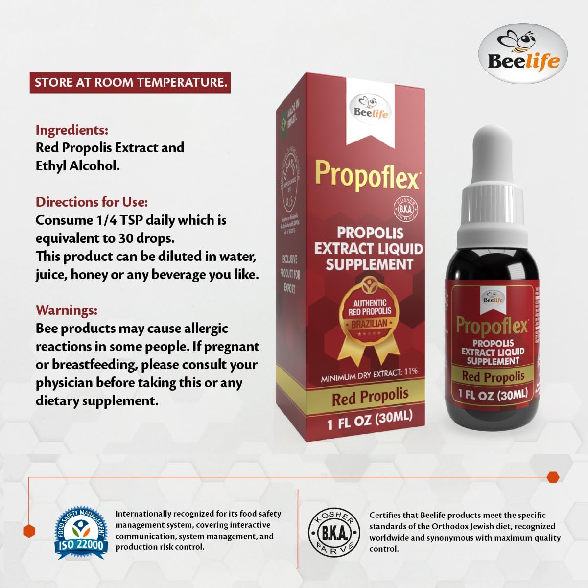 Beelife Red Bee Propolis Extract - 100% Pure Brazilian Tincture, High Artepillin-C, Immune Support (30 ml) - görsel 6