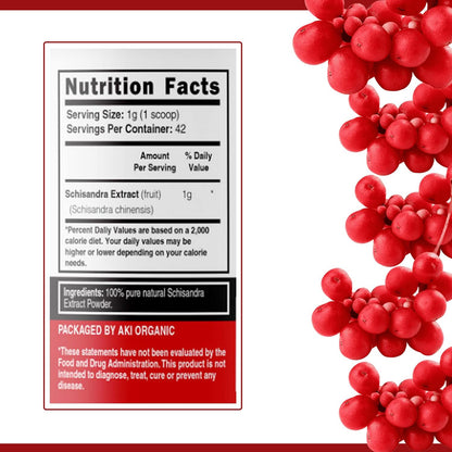 AKI Schisandra Berry Extract Powder - Adaptogenic Superfood, Non-GMO & Vegan Friendly (170g)