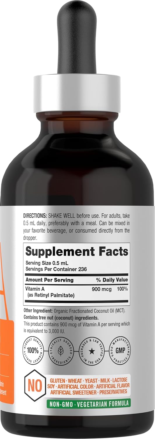Horbäach Vitamin A Liquid Drops with Organic MCT Oil, 118 ml - görsel 2